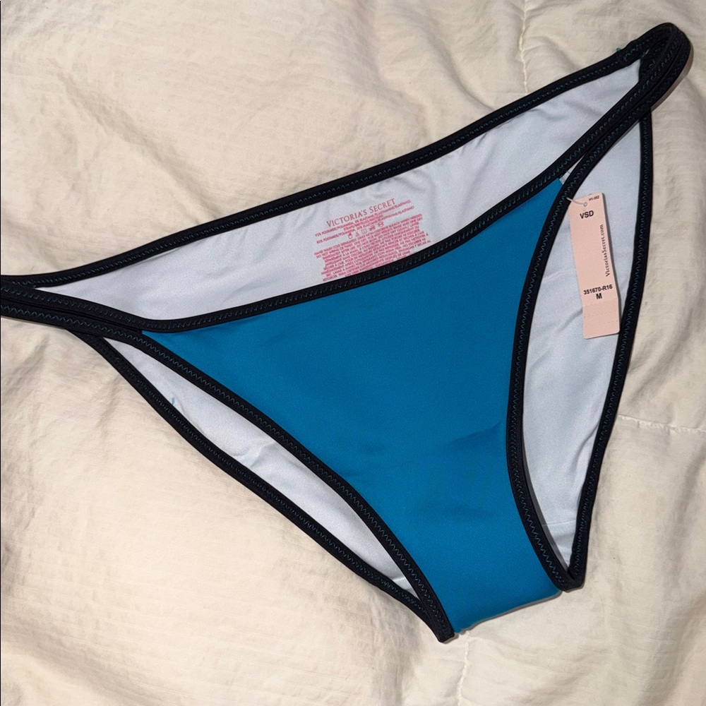 Victoria's Secret Teal and Black Bikini Bottom